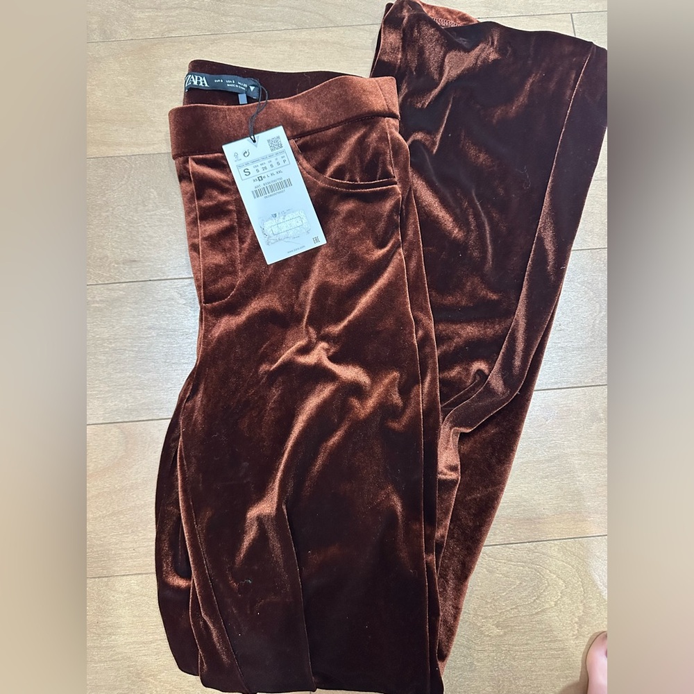 Zara Velvet Burnt Orange Pants